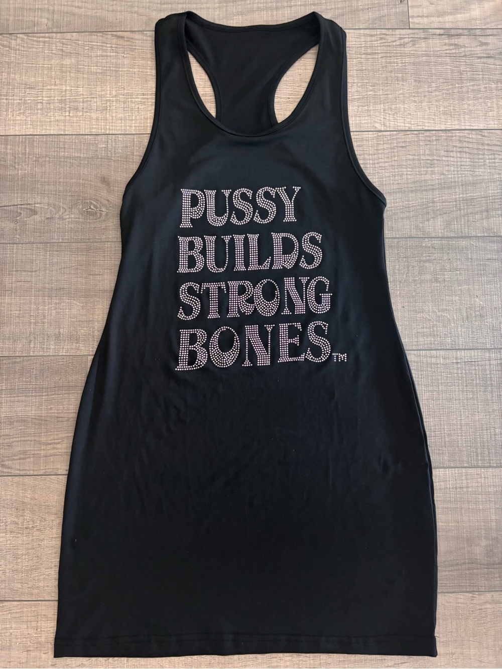 🖤SHEIN Graphic Tank Dress – Black Rhinestone Statement Dress🖤